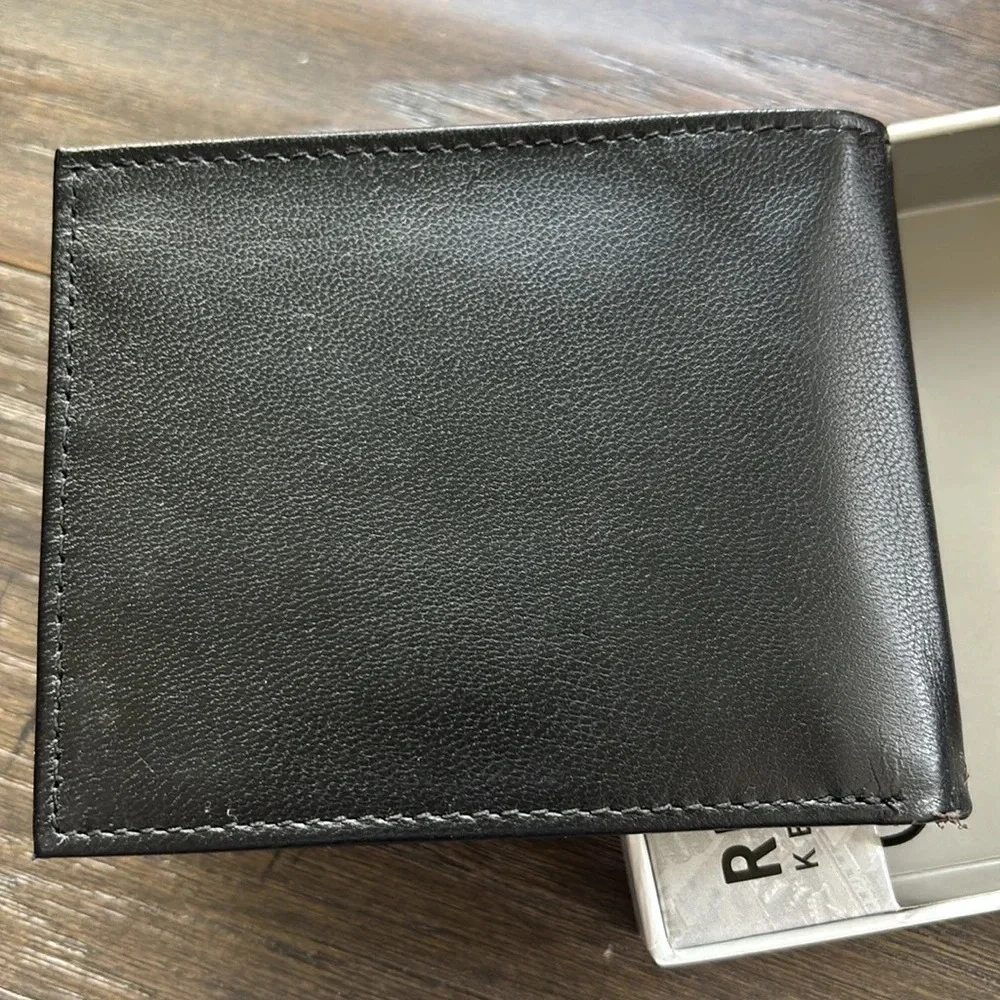 Reaction Kenneth Cole Genuine Leather black wallet/card/bill/ID holder, slim fit